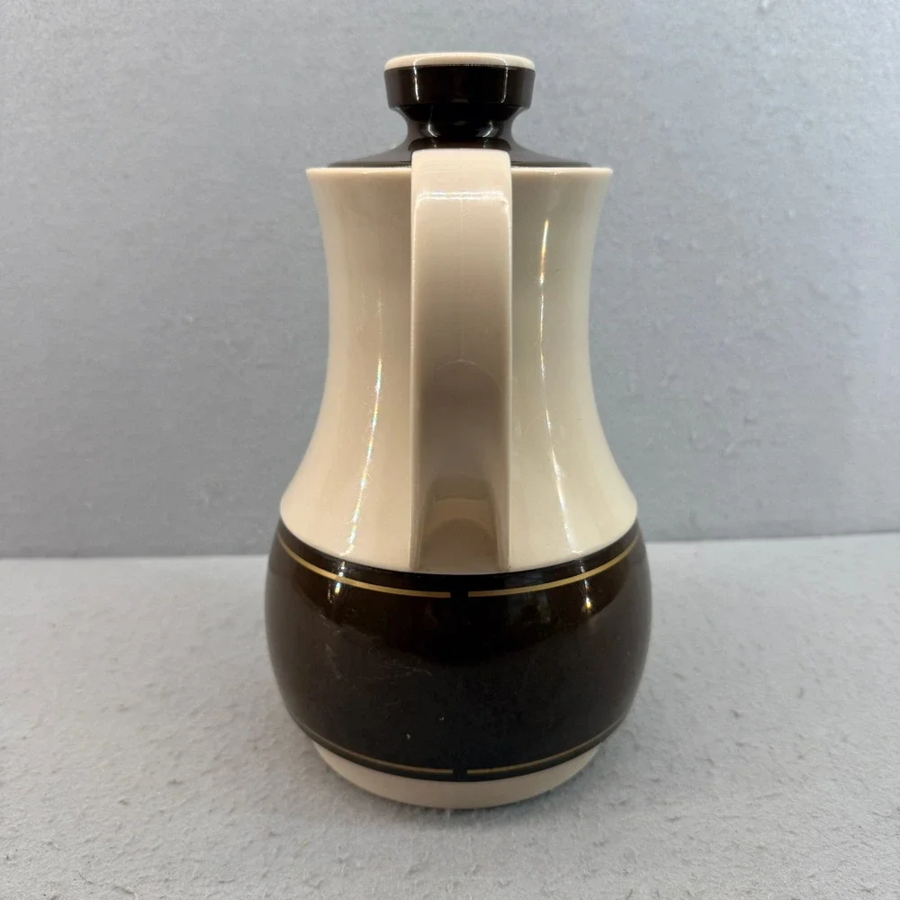 Vintage Thermos No 570 Ingried Coffee Carafe West Germany Cream Brown MCM 10in